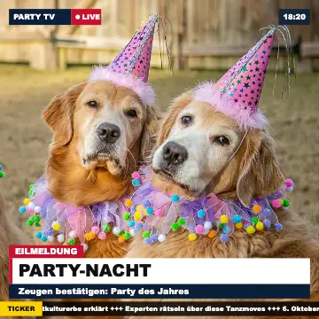 Eilmeldung-Effekt auf zwei Hunden – Online-Fotobox