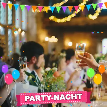 Party-Effekt auf Freunden beim Anstoßen – Online-Fotobox